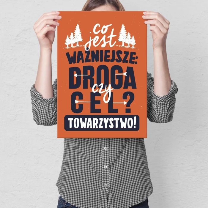 Plakat metalowy droga czy cel Prezent
