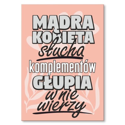 Plakat metalowy mądra kobieta słucha Prezent