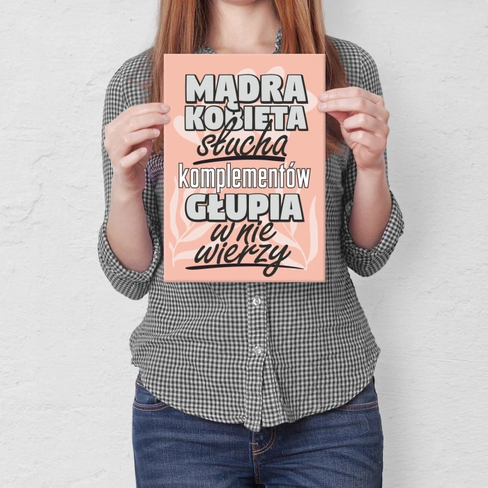 Plakat metalowy mądra kobieta słucha Prezent
