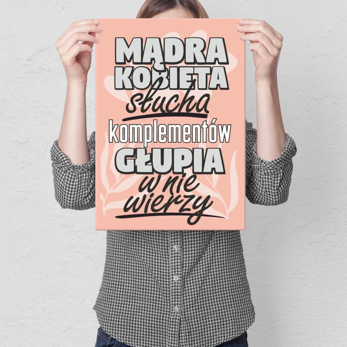 Plakat metalowy mądra kobieta słucha Prezent