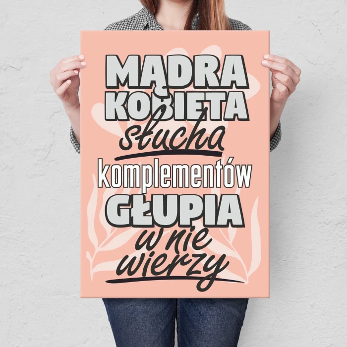 Poster metal mądra kobieta słucha gift