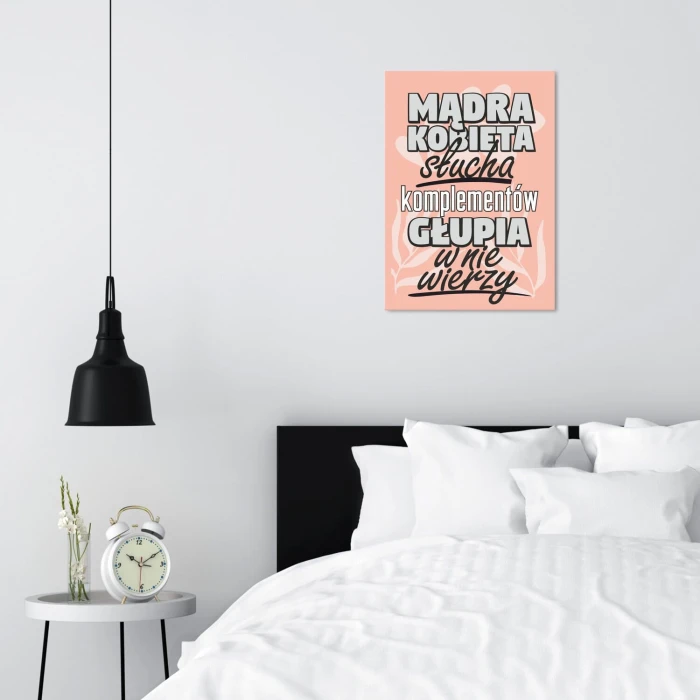 Plakat metalowy mądra kobieta słucha Prezent