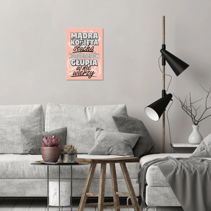 Plakat metalowy mądra kobieta słucha Prezent