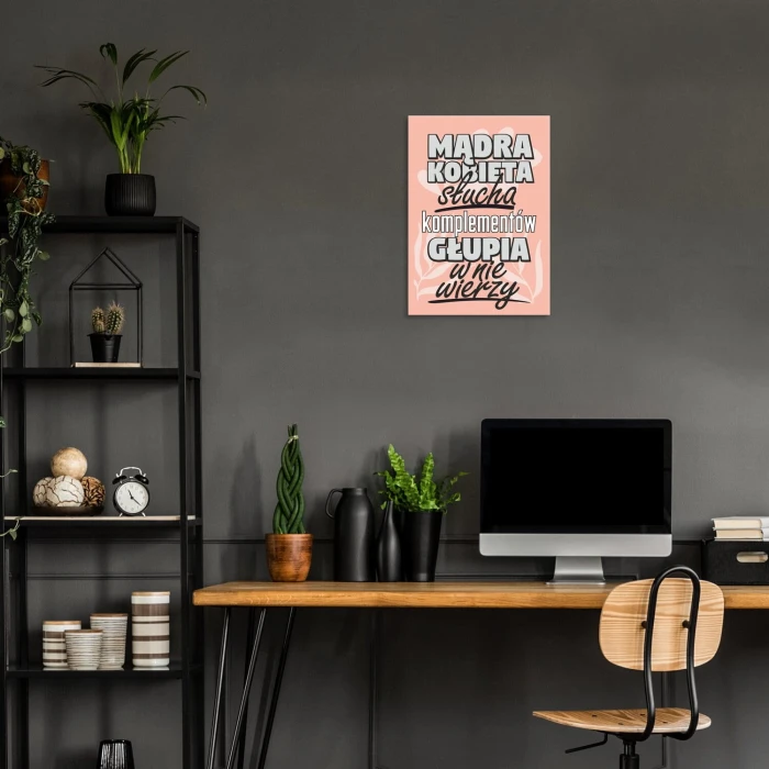 Poster metal mądra kobieta słucha gift