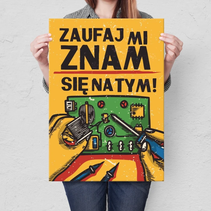 Poster metal zaufaj mi znam się na tym gift