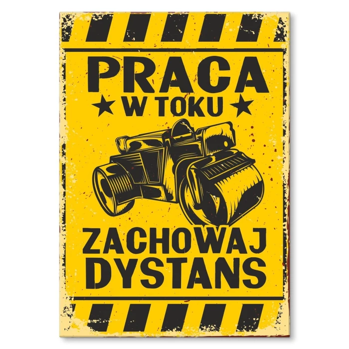 Poster metal praca w toku gift