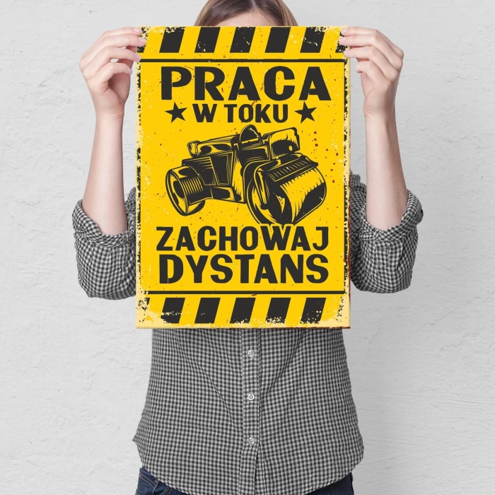 Poster metal praca w toku gift