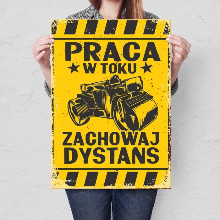 Poster metal praca w toku gift