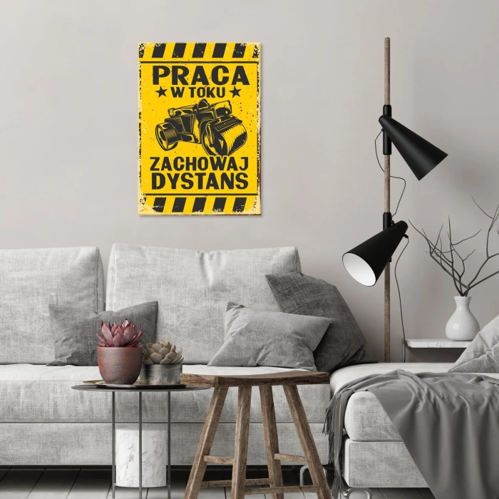 Poster metal praca w toku gift