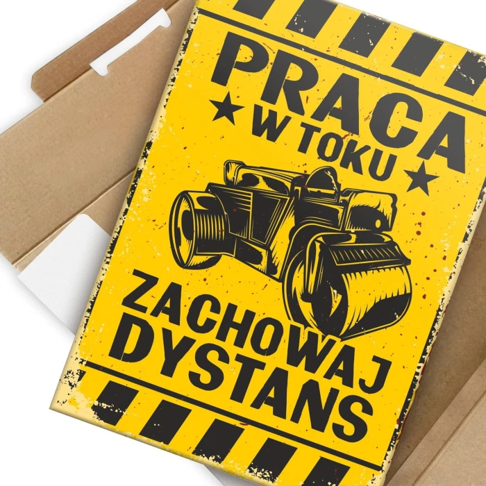 Poster metal praca w toku gift