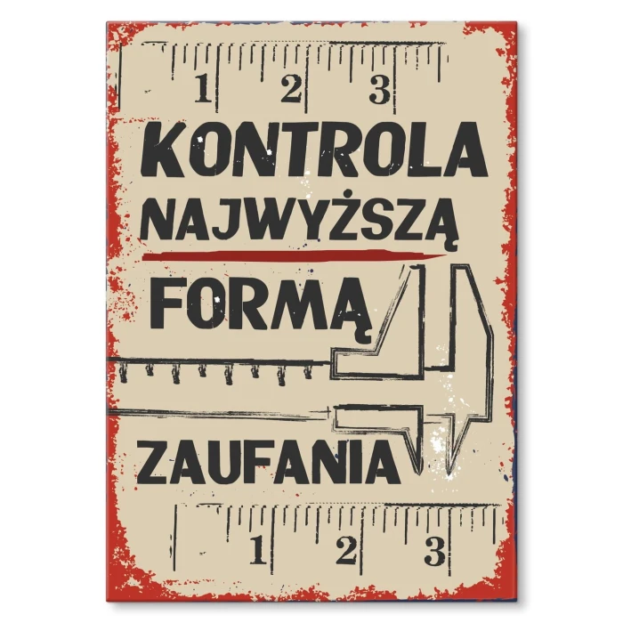 Plakat metalowy Kontrola PRL Prezent