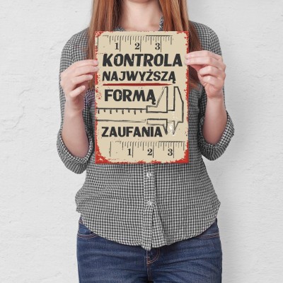 Plakat metalowy Kontrola PRL Prezent