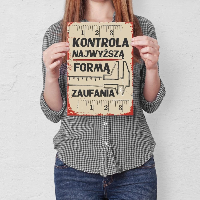 Plakat metalowy Kontrola PRL Prezent