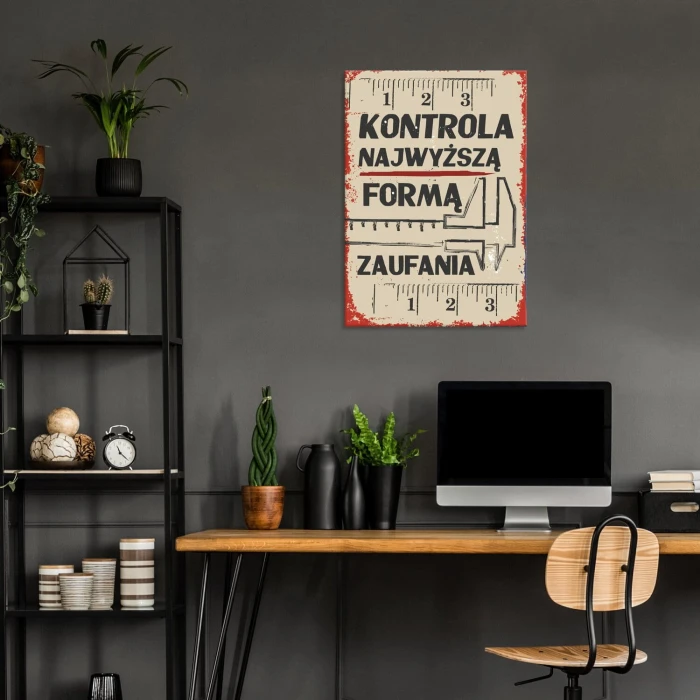 Plakat metalowy Kontrola PRL Prezent