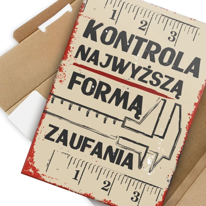 Plakat metalowy Kontrola PRL Prezent