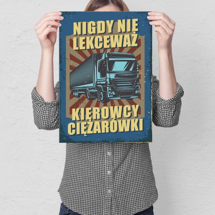 Poster metal nie lekceważ kierowcy gift