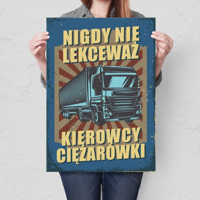 Poster metal nie lekceważ kierowcy gift