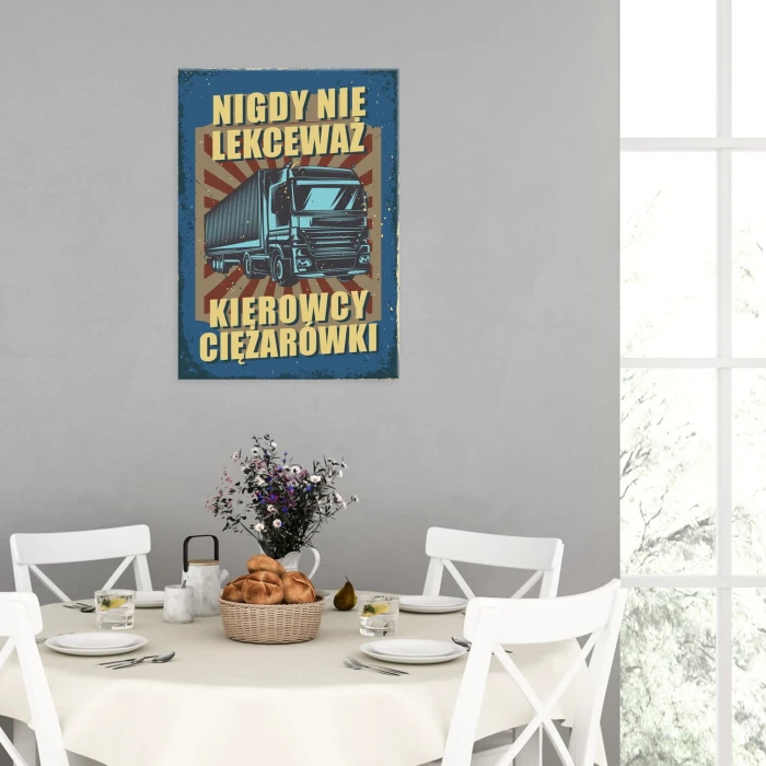 Poster metal nie lekceważ kierowcy gift