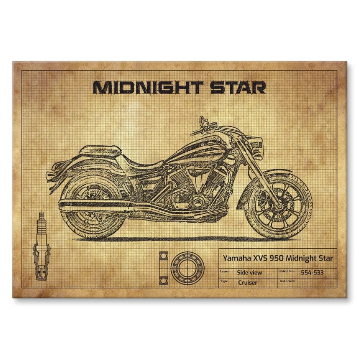 Plakat metalowy Yamaha XVS 950 Midnight Star Prezent