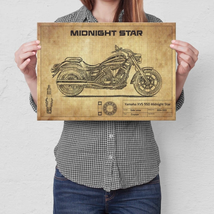Poster metal Yamaha XVS 950 Midnight Star gift