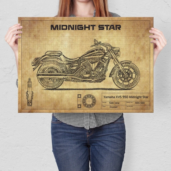 Plakat metalowy Yamaha XVS 950 Midnight Star Prezent