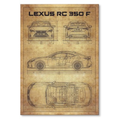 Plakat metalowy Lexus RC350F tech Prezent