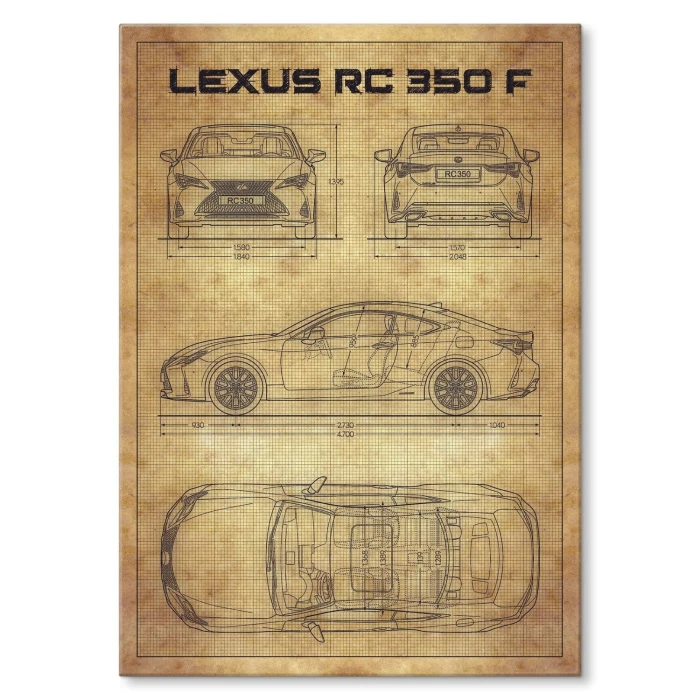 Poster metal Lexus RC350F tech gift