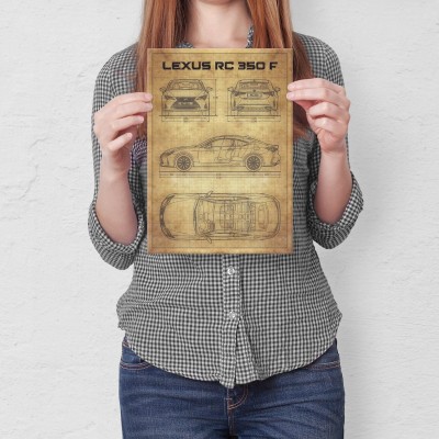 Plakat metalowy Lexus RC350F tech Prezent