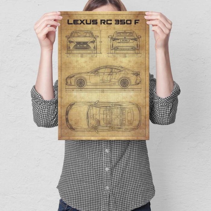 Poster metal Lexus RC350F tech gift