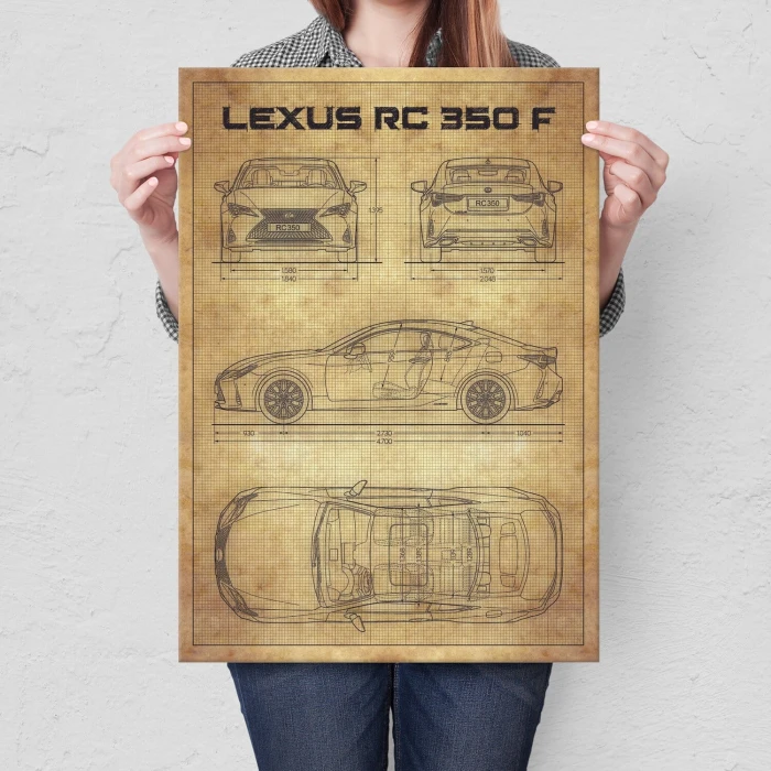 Poster metal Lexus RC350F tech gift