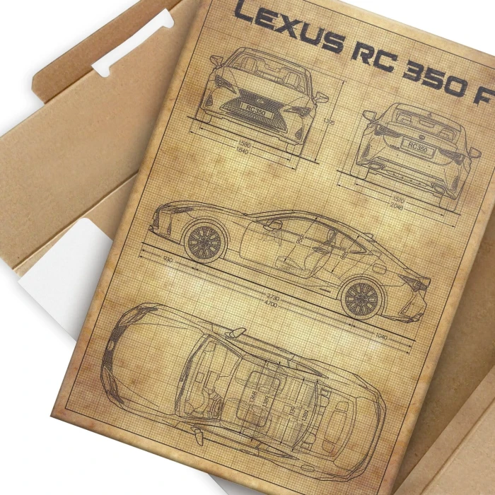 Poster metal Lexus RC350F tech gift