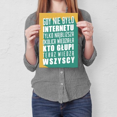Plakat metalowy nie było Internetu Prezent