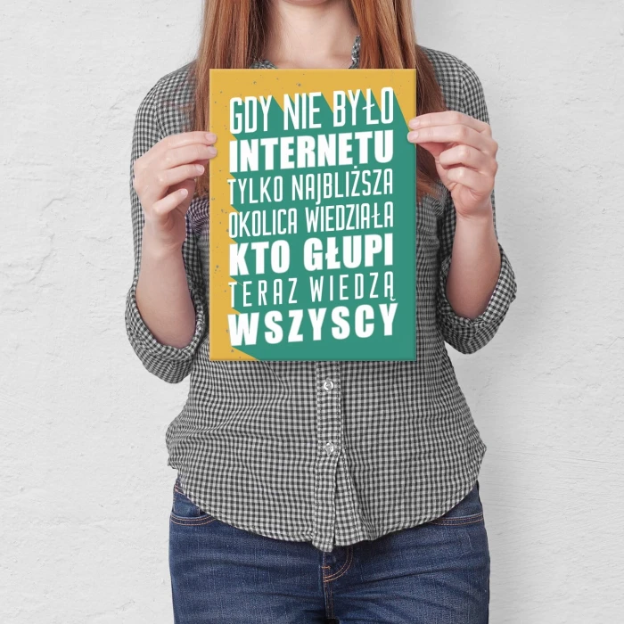 Plakat metalowy nie było Internetu Prezent
