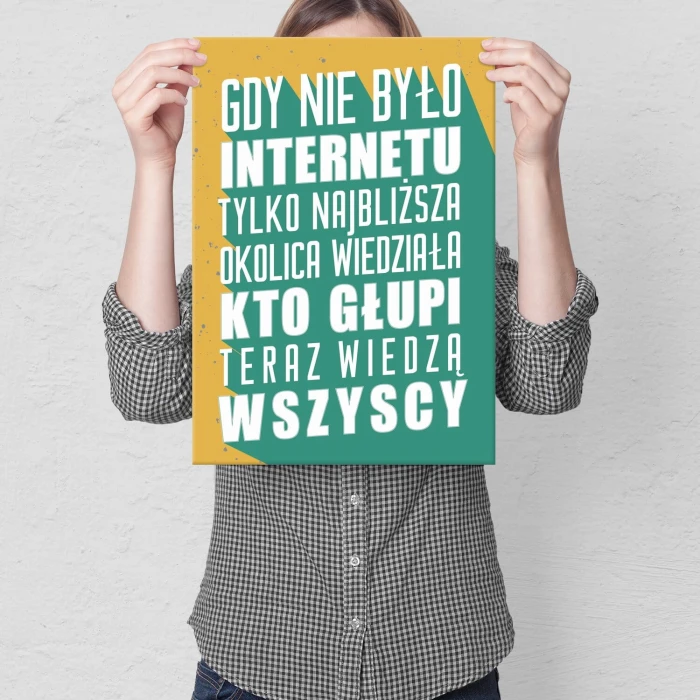 Plakat metalowy nie było Internetu Prezent