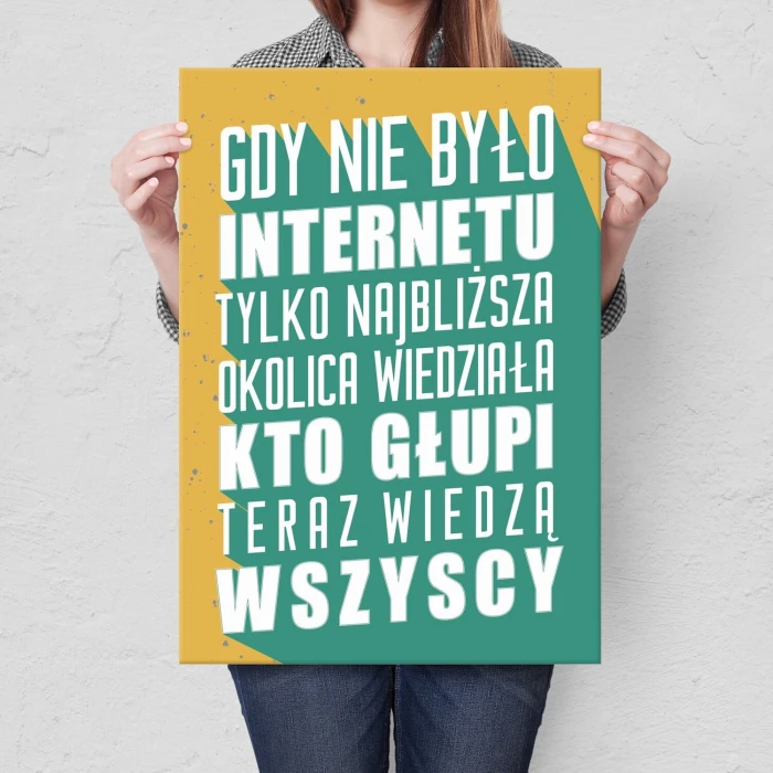 Plakat metalowy nie było Internetu Prezent