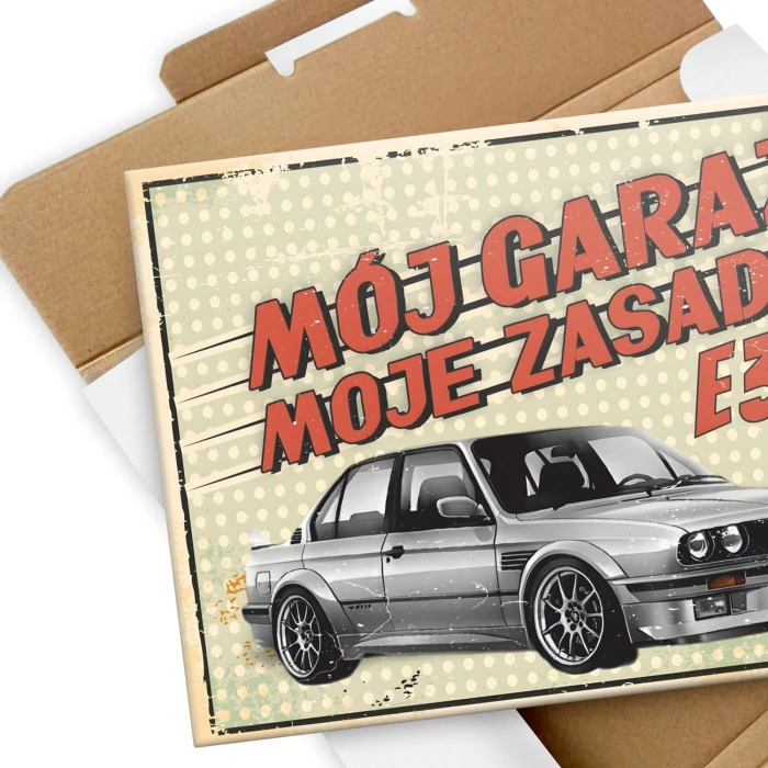 Poster metal mój garaż E30 gift