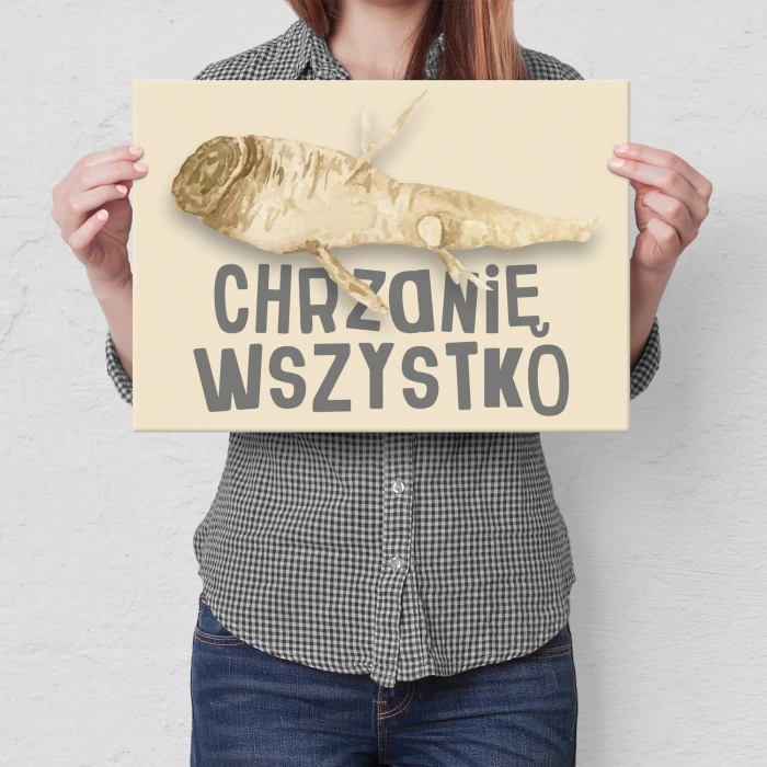 Plakat metalowy wszystko chrzanię Prezent