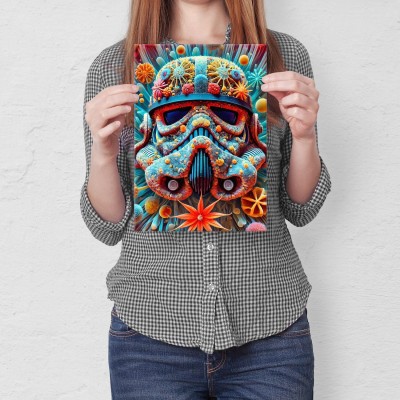 Plakat metalowy colorful droid Prezent