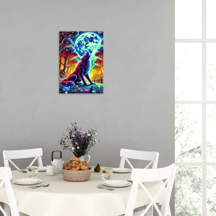 Poster metal wolf at night gift