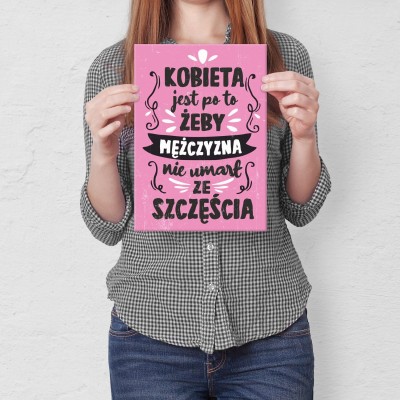 Plakat metalowy kobieta jest po to Prezent
