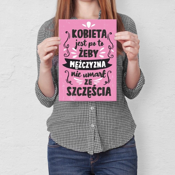 Plakat metalowy kobieta jest po to Prezent