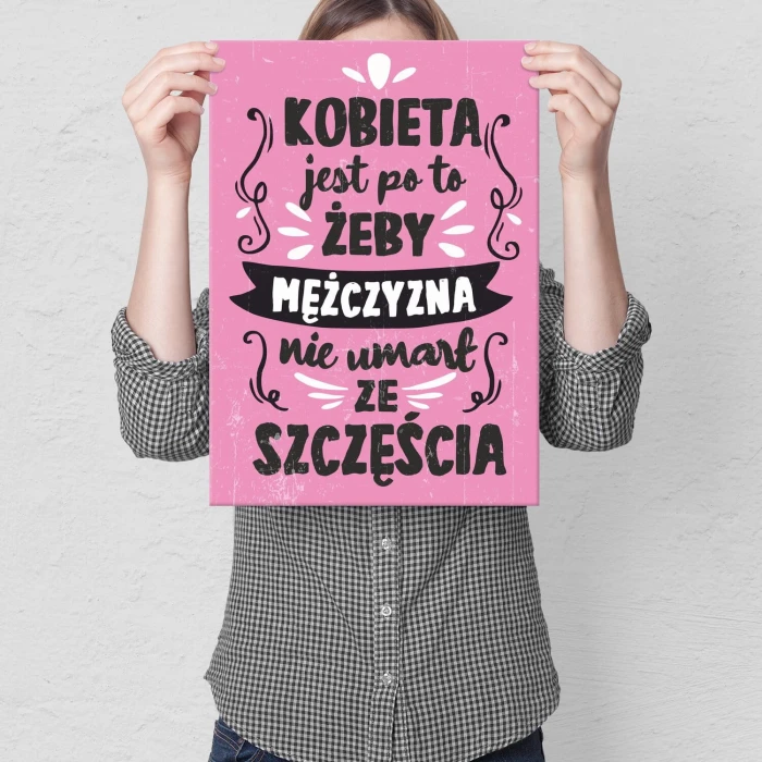 Plakat metalowy kobieta jest po to Prezent
