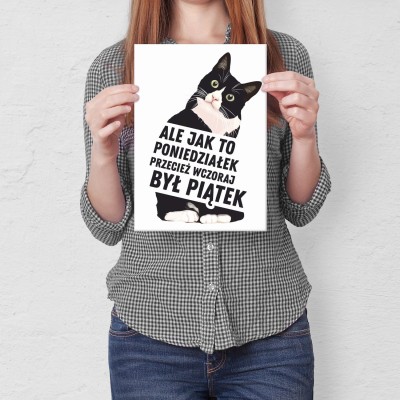 Plakat metalowy Poniedziałek Prezent