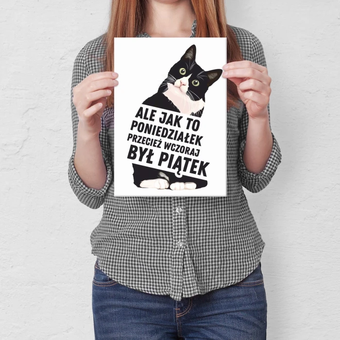 Plakat metalowy Poniedziałek Prezent