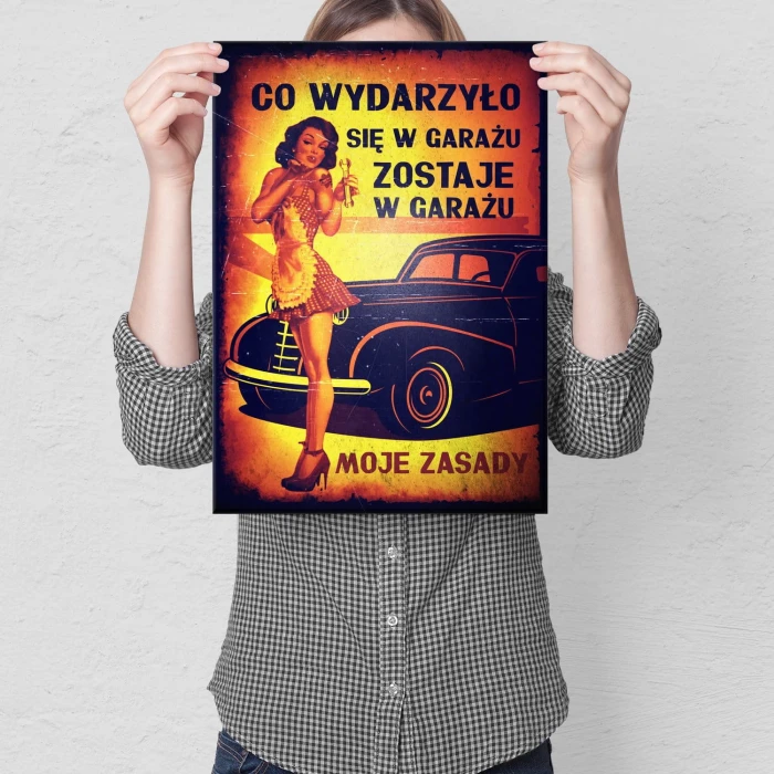 Plakat metalowy Moje zasady dziewczyna Prezent