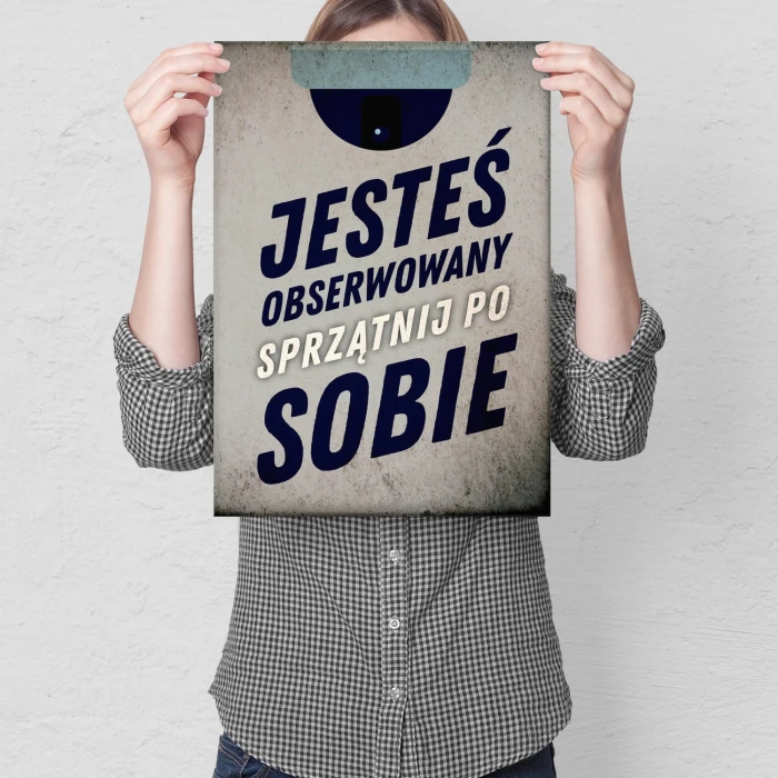 Plakat metalowy Jesteś obserwowany Prezent
