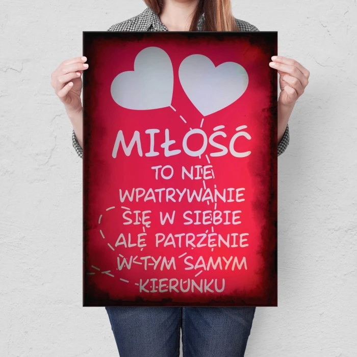 Plakat metalowy Miłość Prezent