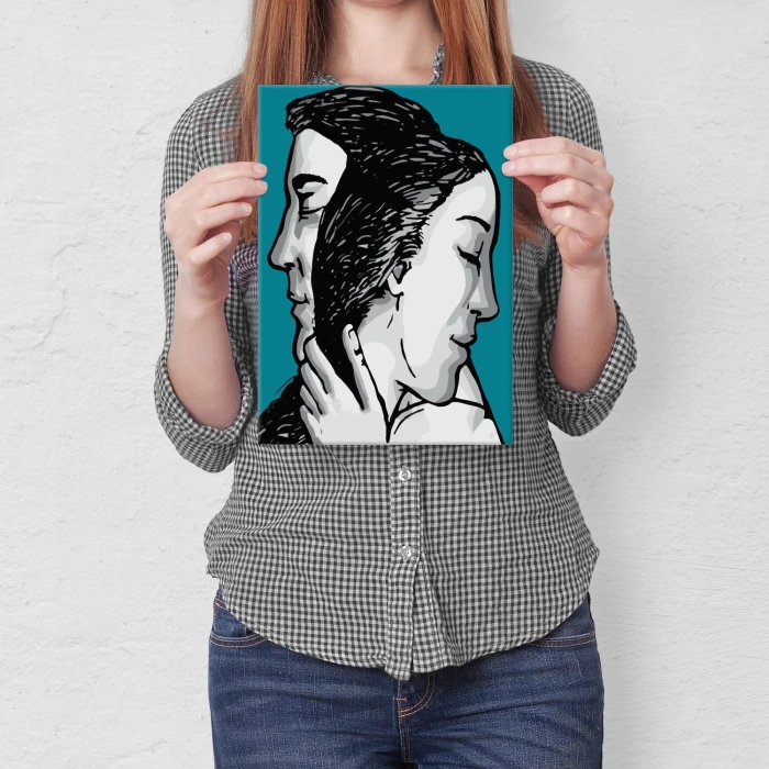 Plakat metalowy Wtuleni w siebie Prezent