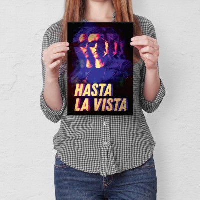 Plakat metalowy Hasta la vista Prezent