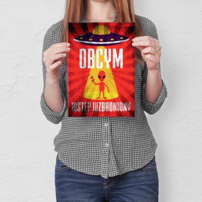 Plakat metalowy Obcym wstęp wzbroniony Prezent